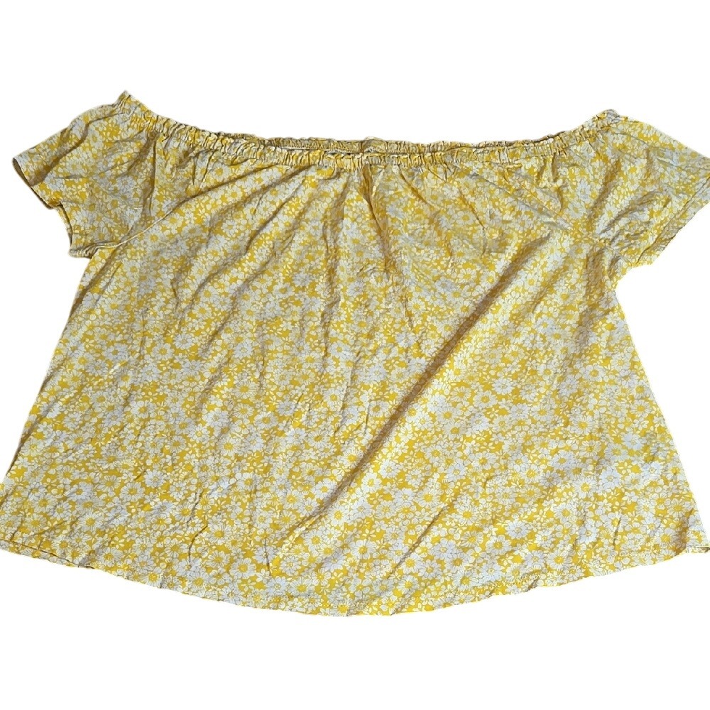 Joe Boxer Off The Shoulder Floral Top, Yellow/White,‎ Women's Size XL